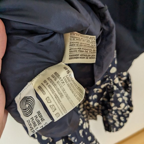 Vintage Louis Feraud Wool Silk Ruffle Shift Dress - Picture 7 of 13